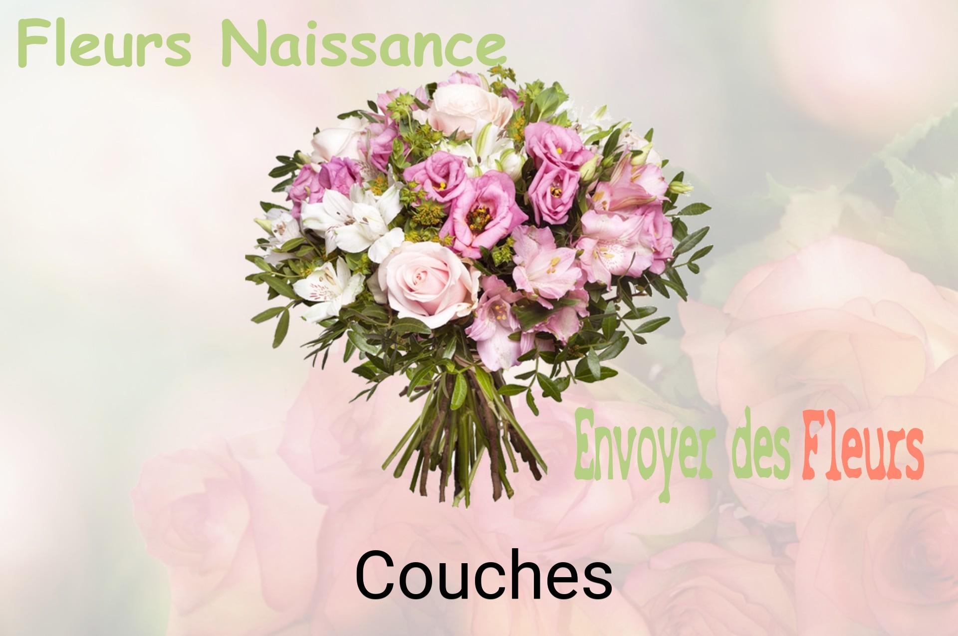 Bouquet de fleurs de naissance livré à Couches