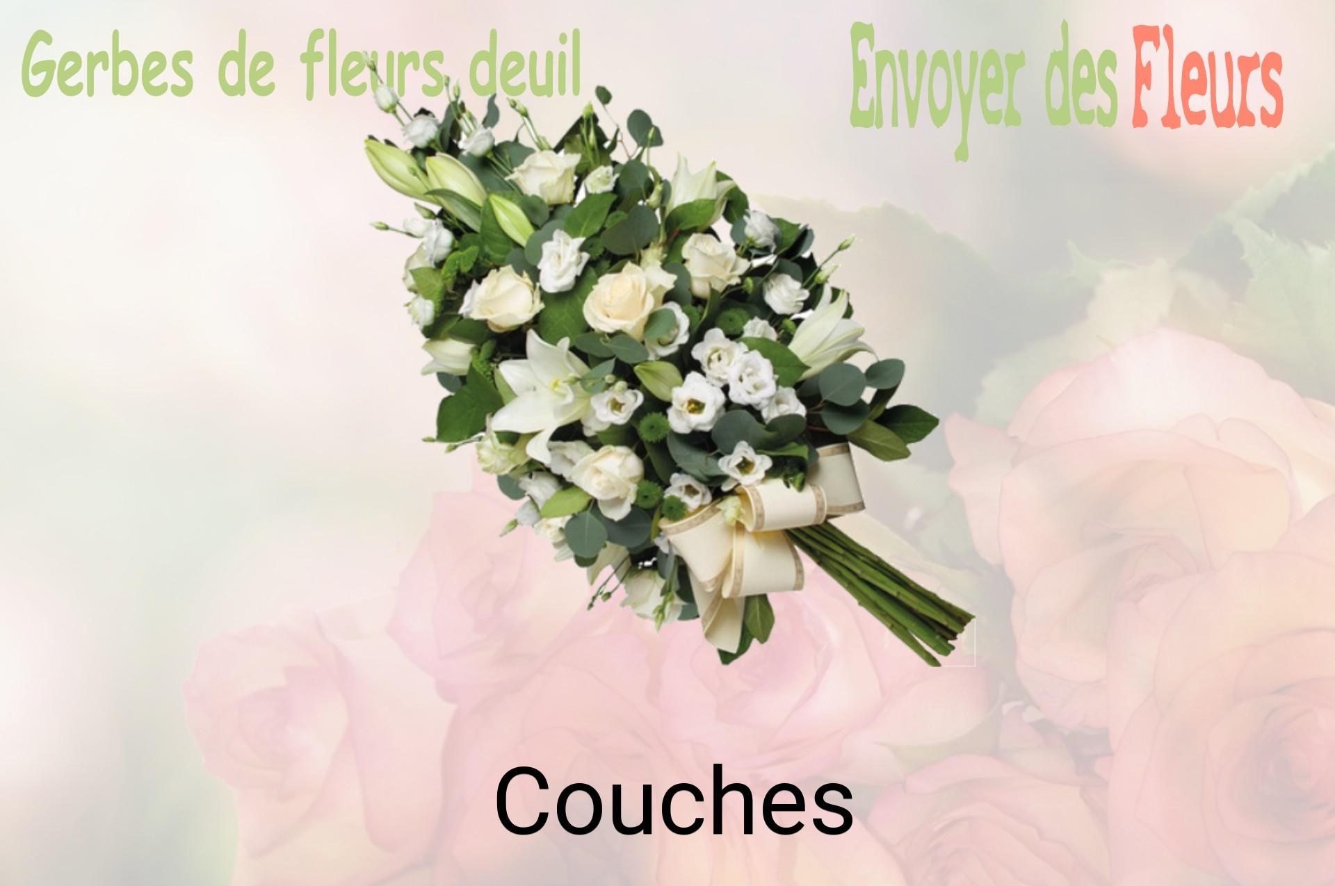 Gerbe de fleurs de deuil livrée à Couches